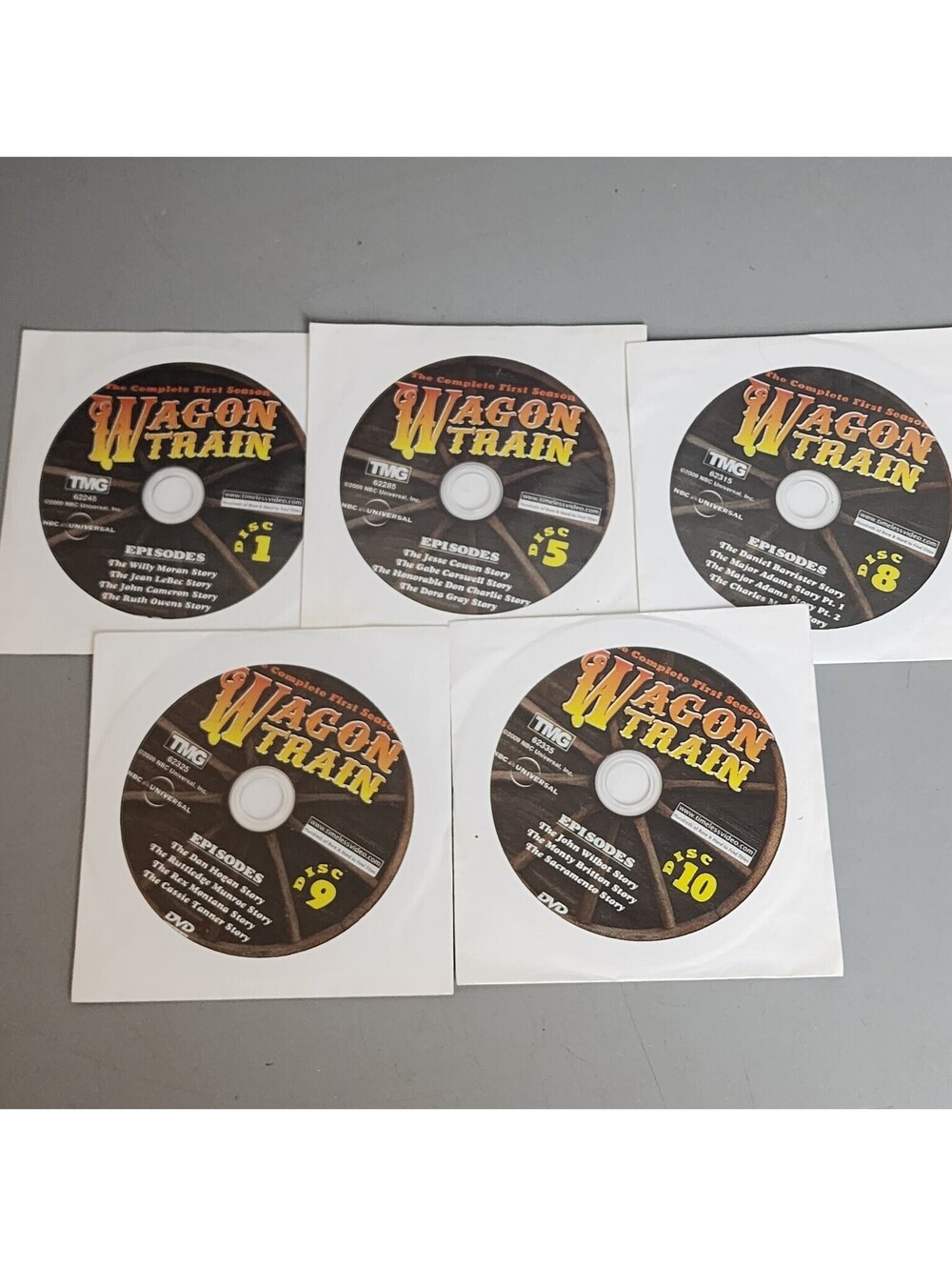 Wagon Train The Complete First Season DVD Set Discs 1, 5, 8, 9, 10 TMG 2009 NBC
